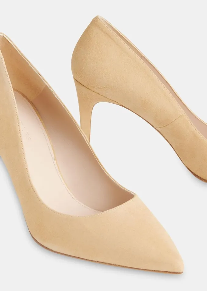 Women Heels Whistles Beige Corie Suede Heeled Pump