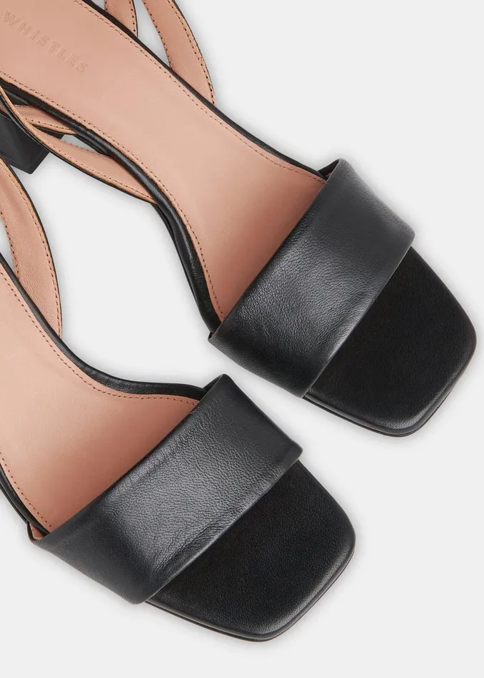 Women Heels Whistles Black Eden Block Heel Sandal