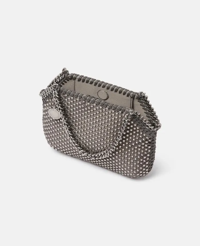 Women Iconic Falabella Stella McCartney Falabella Crystal Mesh Mini Tote Bag Fog