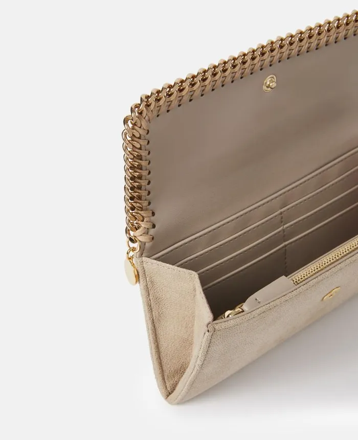 Women Iconic Falabella Stella McCartney Falabella Flap Continental Wallet Clotted Cream