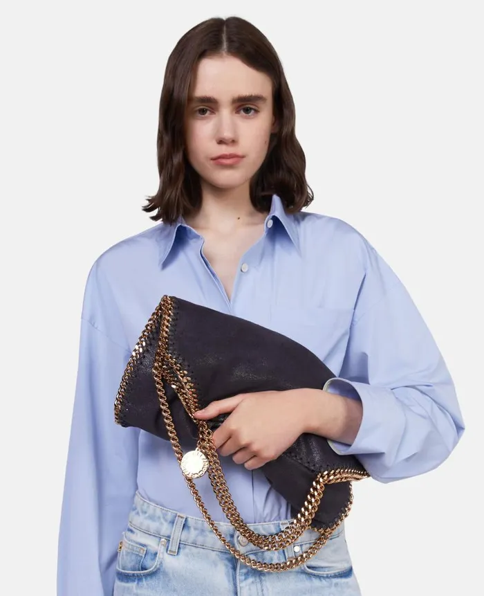 Women Iconic Falabella Stella McCartney Falabella FoldOver Tote Bag Shadow Black Women Iconic Falabella Stella McCartney Falabella FoldOver Tote Bag Shadow Black