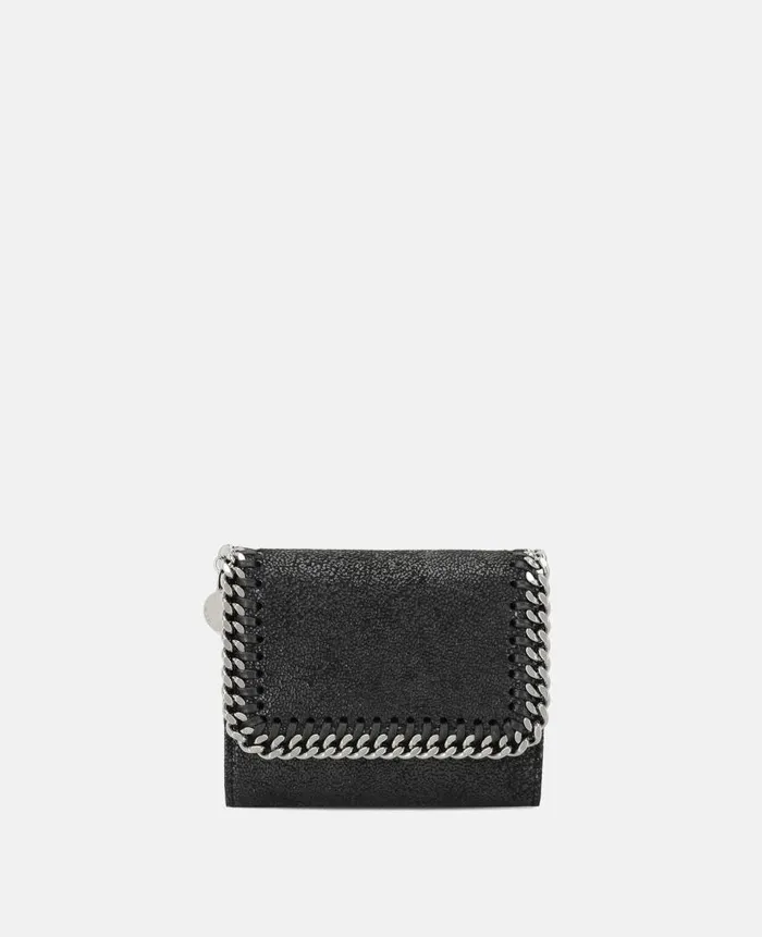 Women Iconic Falabella Stella McCartney Falabella Small Flap Wallet Black