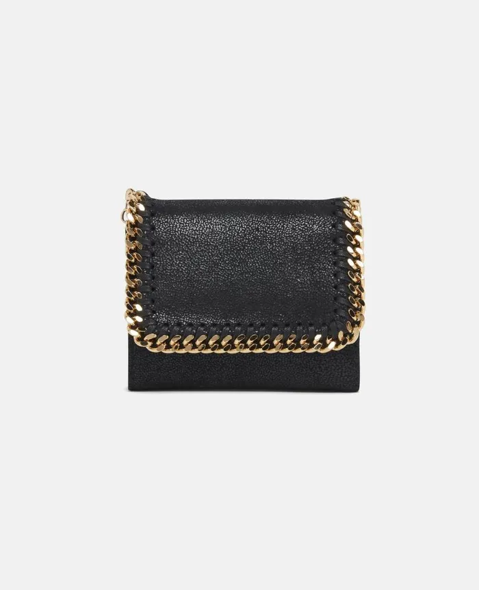 Women Iconic Falabella Stella McCartney Falabella Small Flap Wallet Black