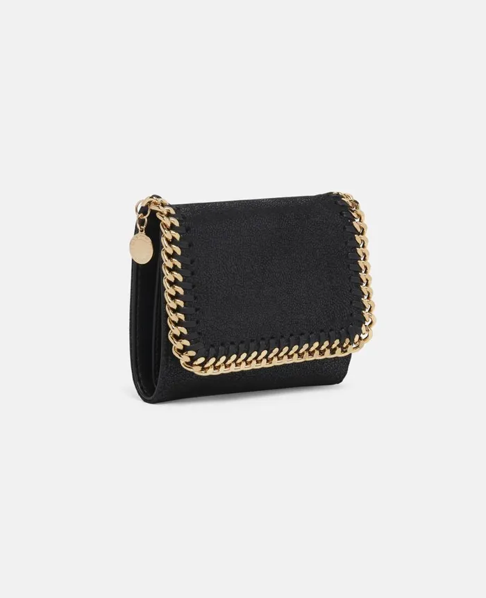 Women Iconic Falabella Stella McCartney Falabella Small Flap Wallet Black