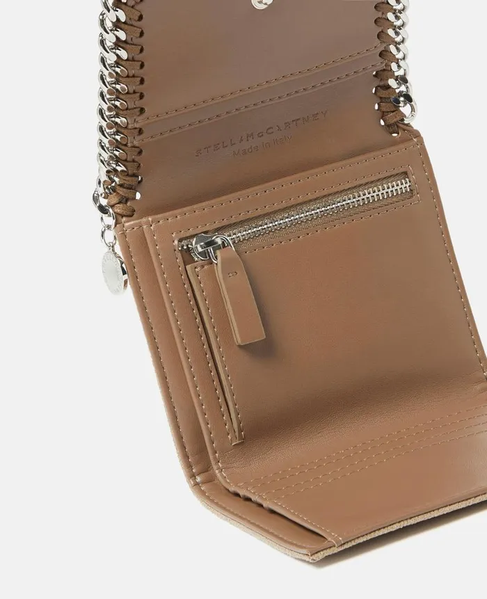 Women Iconic Falabella Stella McCartney Falabella Small Flap Wallet Toffee Brown