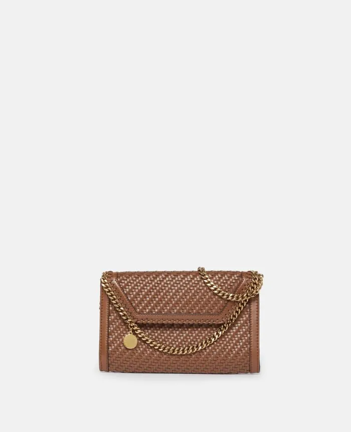 Women Iconic Falabella Stella McCartney Falabella Woven Wallet Crossbody Bag Tan Brown Women Iconic Falabella Stella McCartney Falabella Woven Wallet Crossbody Bag Tan Brown