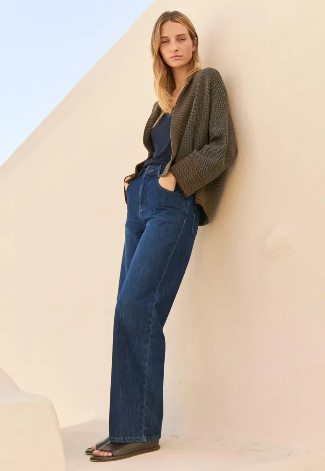Women Indigo Straightleg Jeans Poetry Fashion Trousers and Shorts