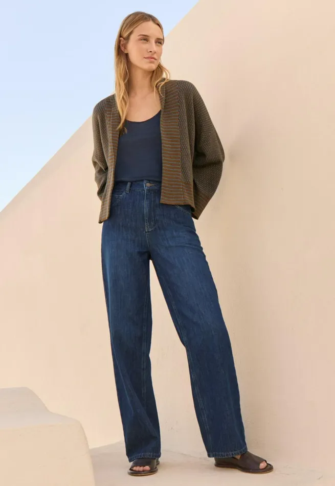 Women Indigo Straightleg Jeans Poetry Fashion Trousers and Shorts