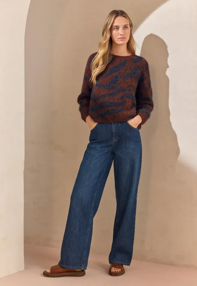 Women Indigo Straightleg Jeans Poetry Fashion Trousers and Shorts
