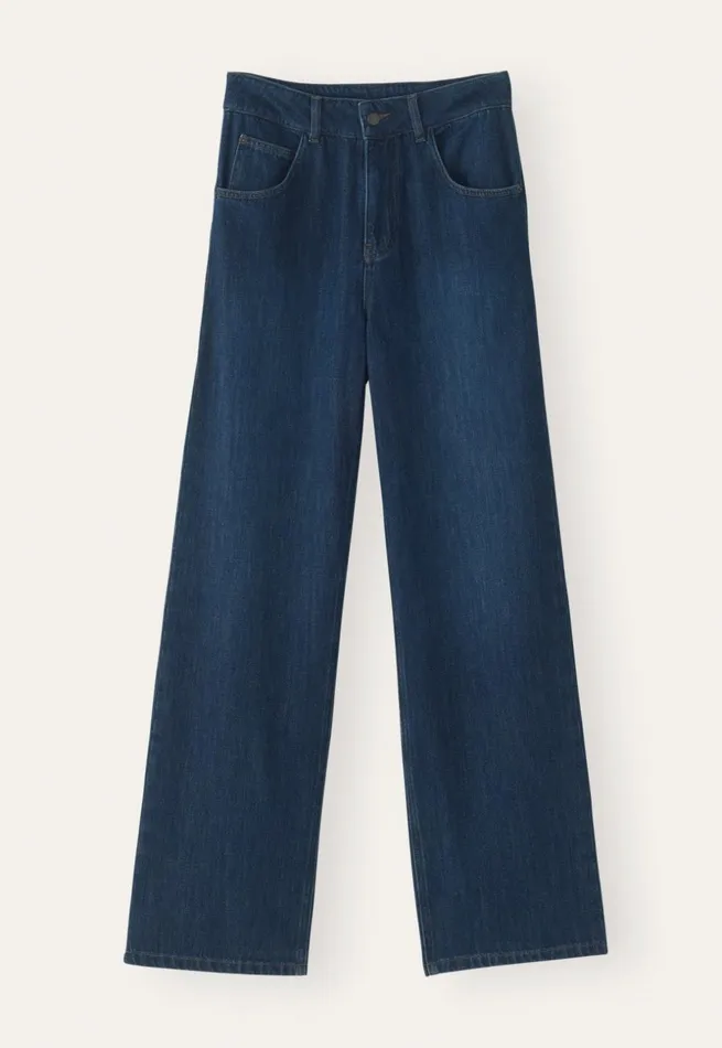 Women Indigo Straightleg Jeans Poetry Fashion Trousers and Shorts