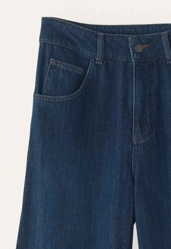 Women Indigo Straightleg Jeans Poetry Fashion Trousers and Shorts