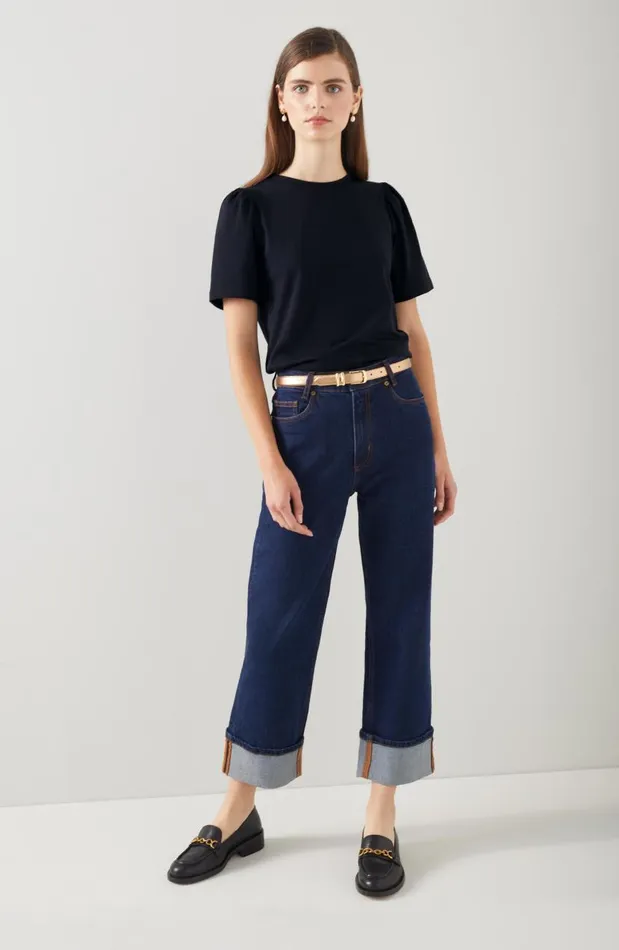 Women Issy Black Organic Cotton TShirt Black LKBennett Tops Women Issy Black Organic Cotton TShirt Black LKBennett Tops