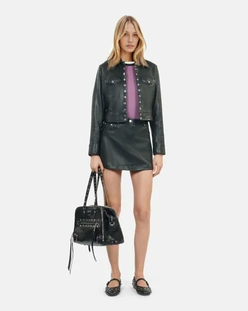 Women Jackets and Blazers The Kooples Black Leather Jacket Black