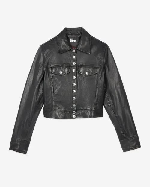 Women Jackets and Blazers The Kooples Black Leather Jacket Black