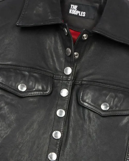 Women Jackets and Blazers The Kooples Black Leather Jacket Black