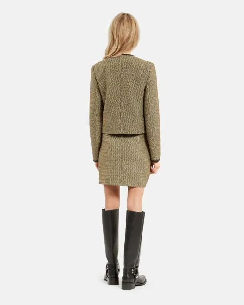 Women Jackets and Blazers The Kooples Short Black And Gold Jacket Black Gold