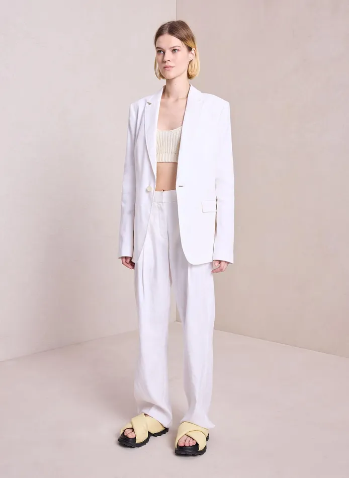 Women Jackets and Coats ALC Donovan Linen Jacket Ecru