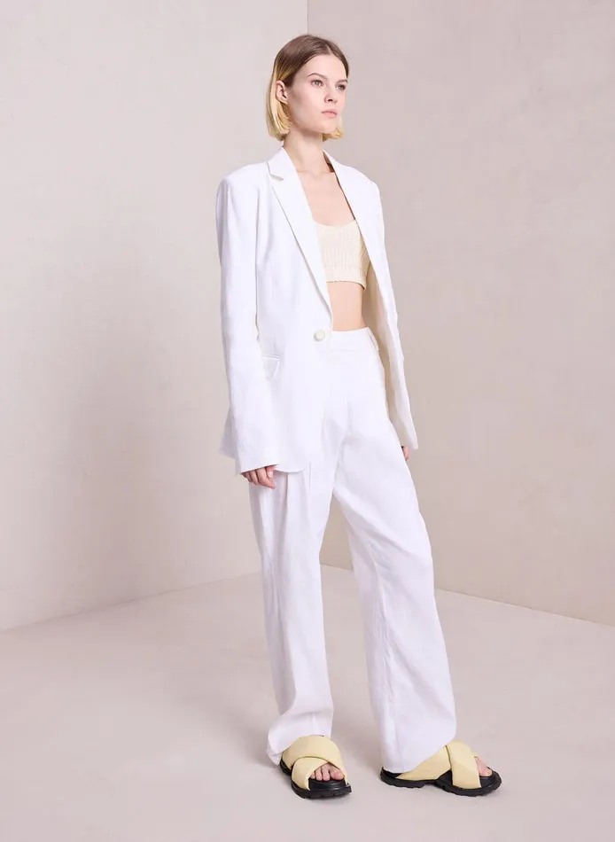 Women Jackets and Coats ALC Donovan Linen Jacket Ecru