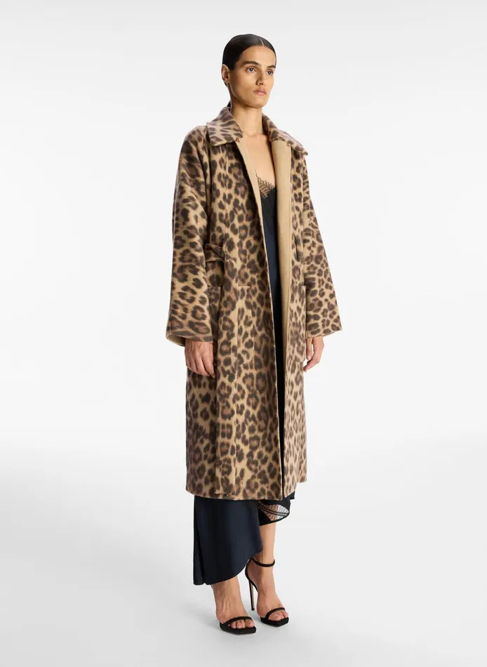 Women Jackets and Coats ALC Winslet Printed Wool Coat Camelblack