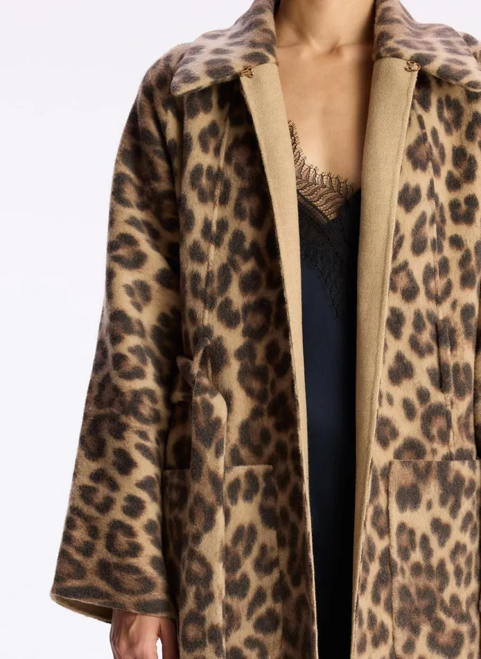 Women Jackets and Coats ALC Winslet Printed Wool Coat Camelblack
