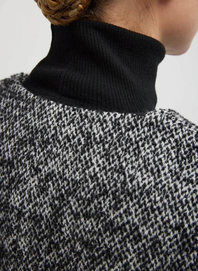 Women Jackets and Outerwear Tibi Boucle Tweed Cardigan Coat Blackivory Multi