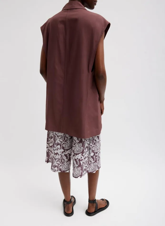 Women Jackets and Outerwear Tibi Drapey Suiting Oversized Double Breasted Vest Cinnamon