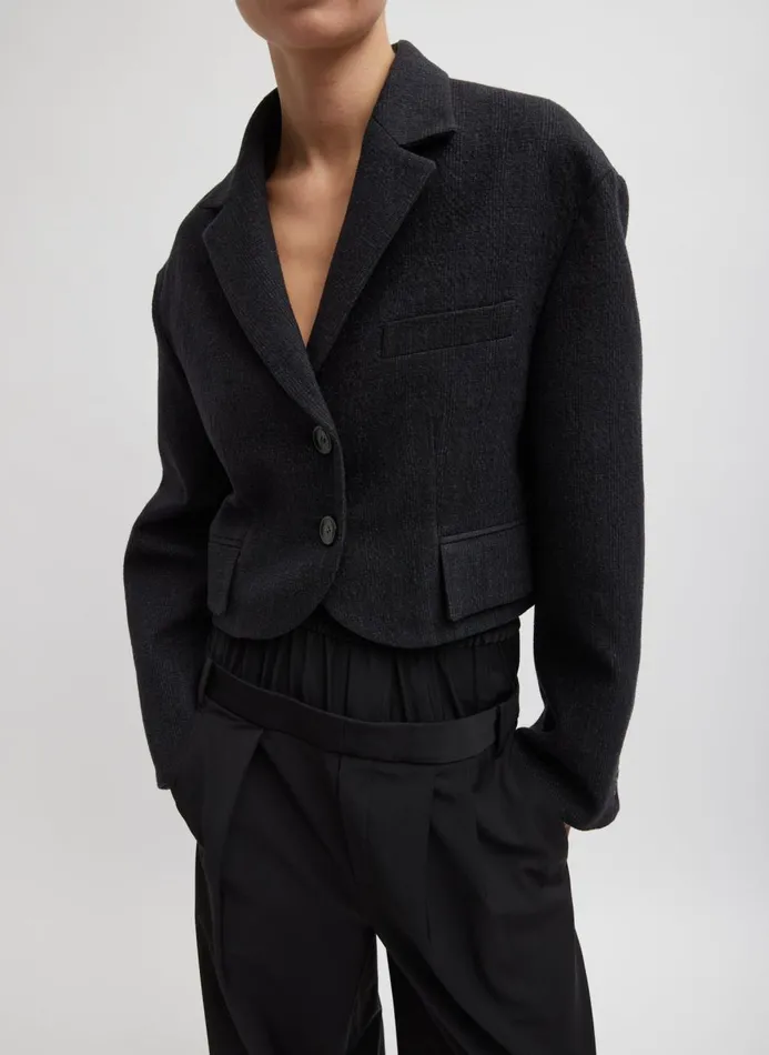 Women Jackets and Outerwear Tibi Kian Glenplaid Cropped Bomber Blazer Grey Multi Women Jackets and Outerwear Tibi Kian Glenplaid Cropped Bomber Blazer Grey Multi