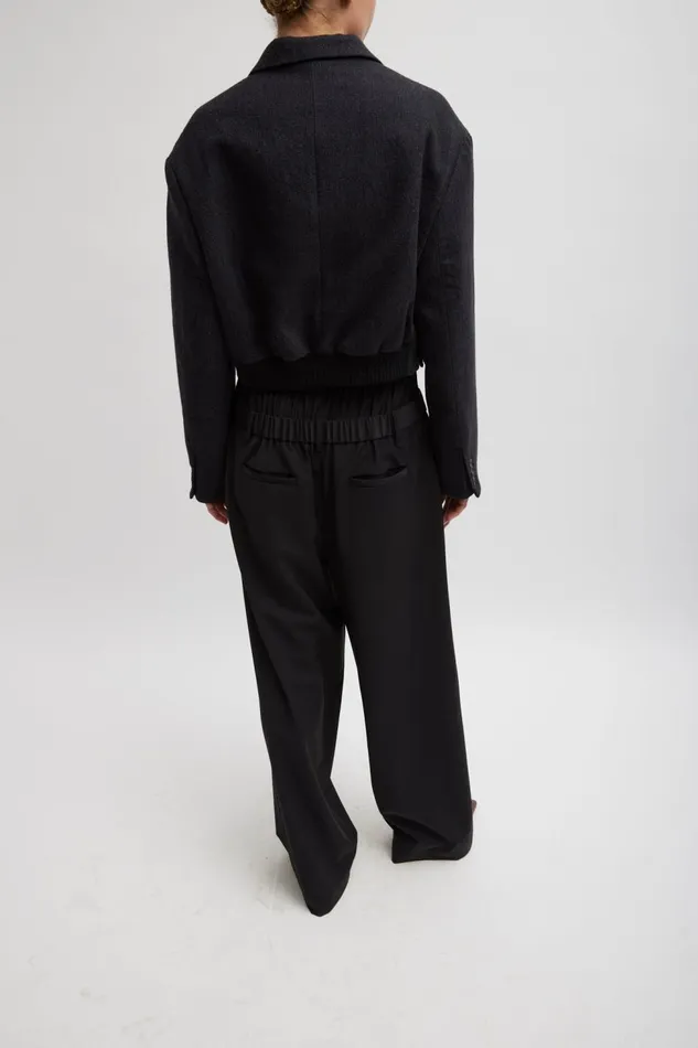 Women Jackets and Outerwear Tibi Kian Glenplaid Cropped Bomber Blazer Grey Multi