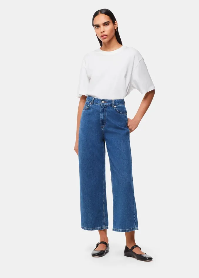 Women Jeans Whistles Denim Wide Leg Cropped Jean