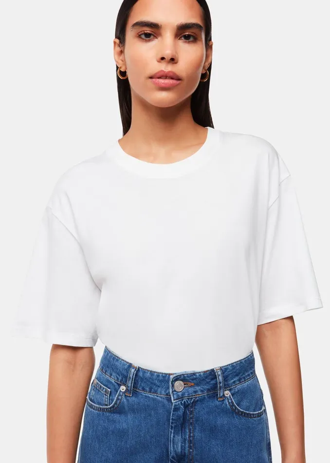 Women Jeans Whistles Denim Wide Leg Cropped Jean