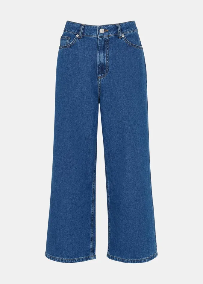 Women Jeans Whistles Denim Wide Leg Cropped Jean
