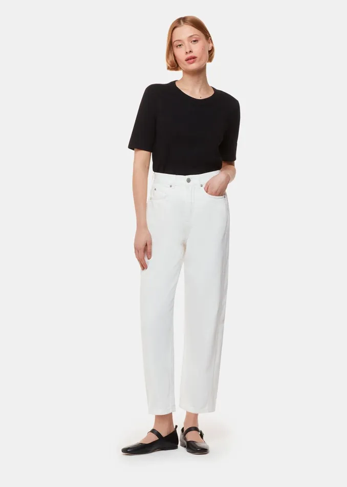 Women Jeans Whistles White Authentic Barrel Leg Jean