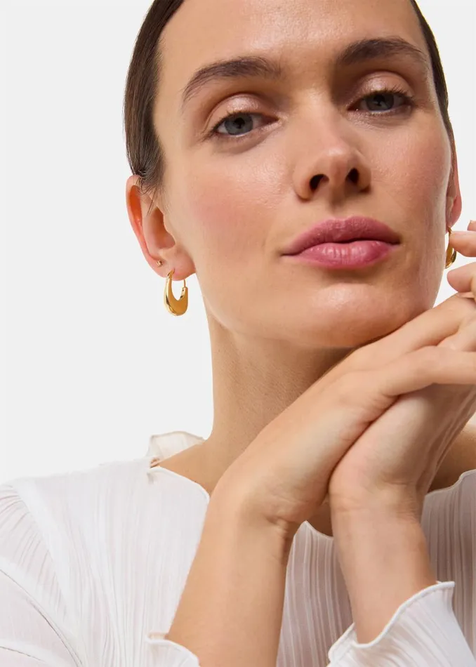 Women Jewellery Whistles Gold Oval Hoop Earring