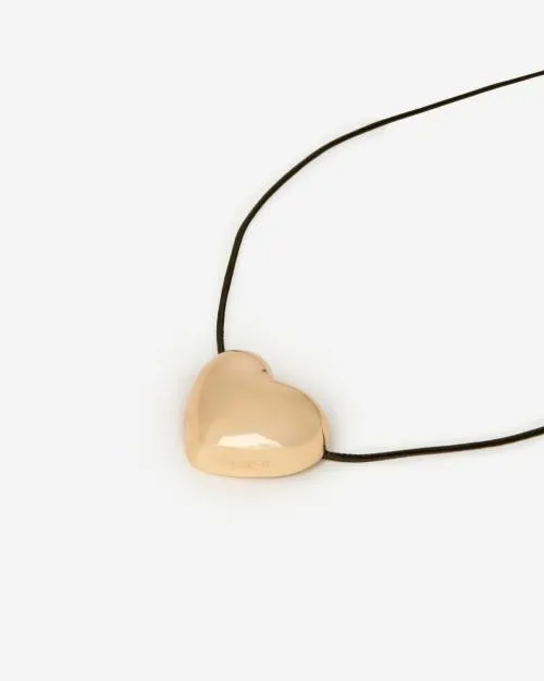 Women Jewelry The Kooples Golden Heart Pendant Necklace Gold
