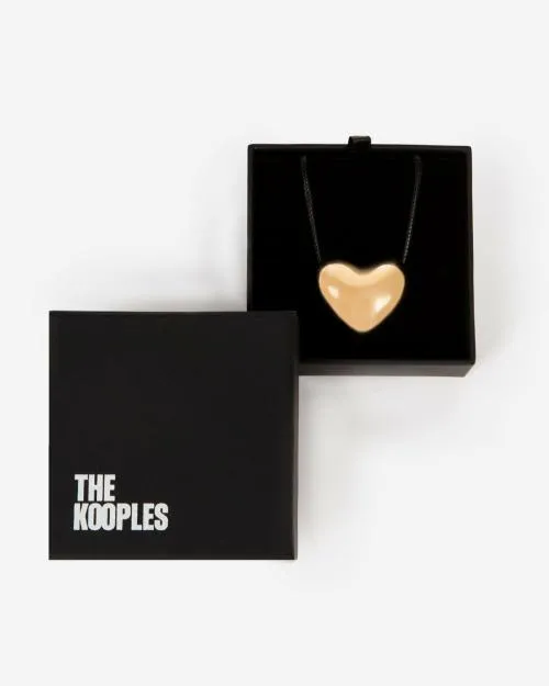 Women Jewelry The Kooples Golden Heart Pendant Necklace Gold