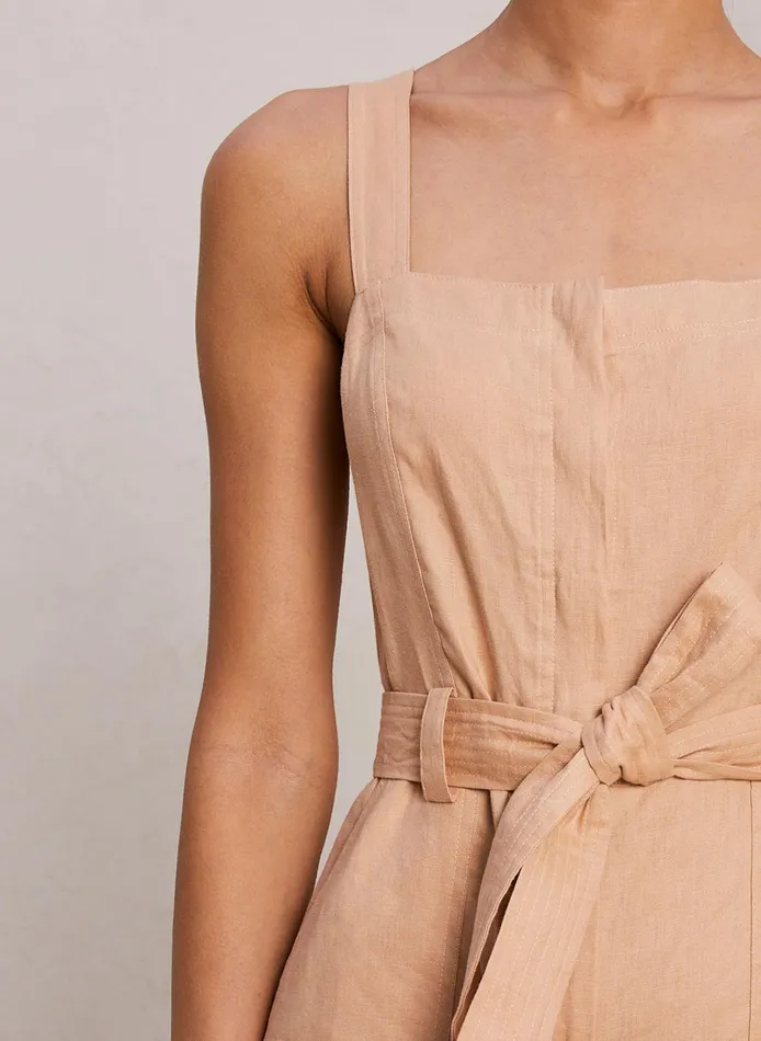 Women Jumpsuits ALC Winslow Linen Jumpsuit Biscotti