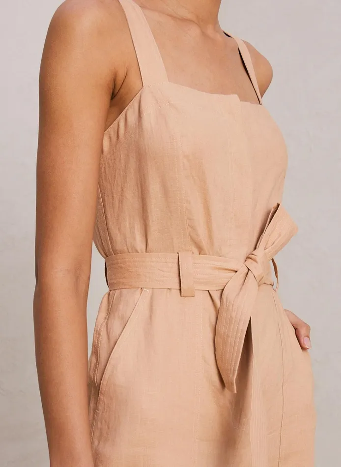 Women Jumpsuits ALC Winslow Linen Jumpsuit Biscotti
