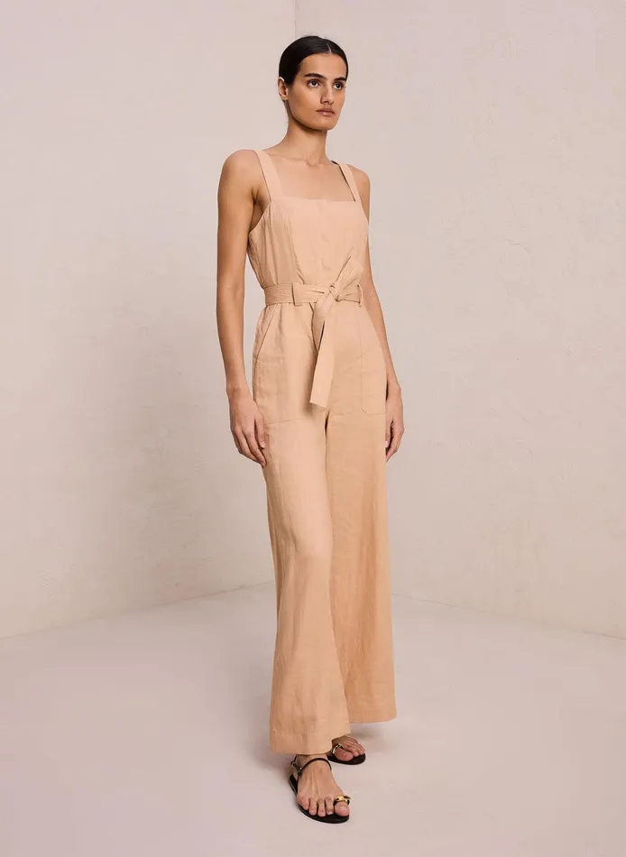 Women Jumpsuits ALC Winslow Linen Jumpsuit Biscotti