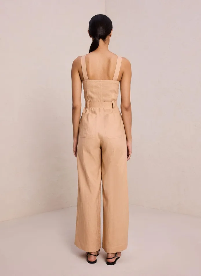 Women Jumpsuits ALC Winslow Linen Jumpsuit Biscotti