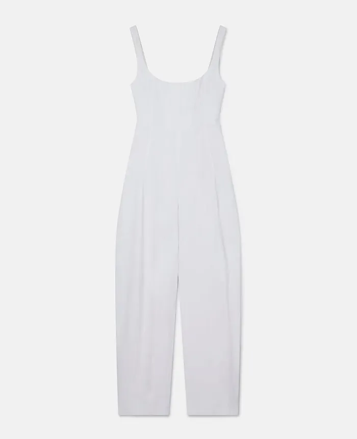 Women Jumpsuits Stella McCartney LinenCotton Corset Jumpsuit Pure White