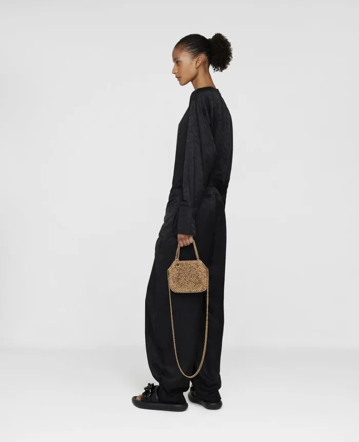 Women Jumpsuits Stella McCartney SWave Jacquard Wrap Jumpsuit Black