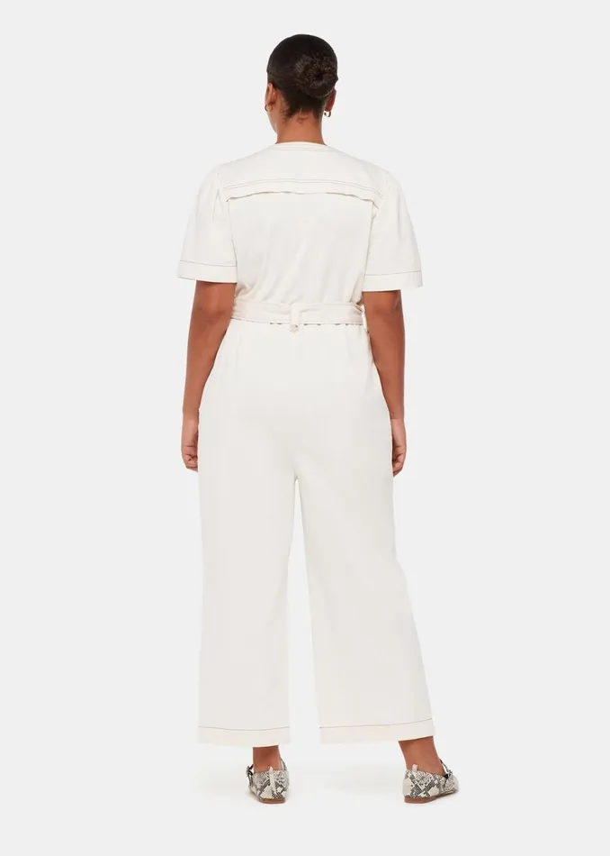 Women Jumpsuits Whistles Ivory Alana Denim Jumpsuit