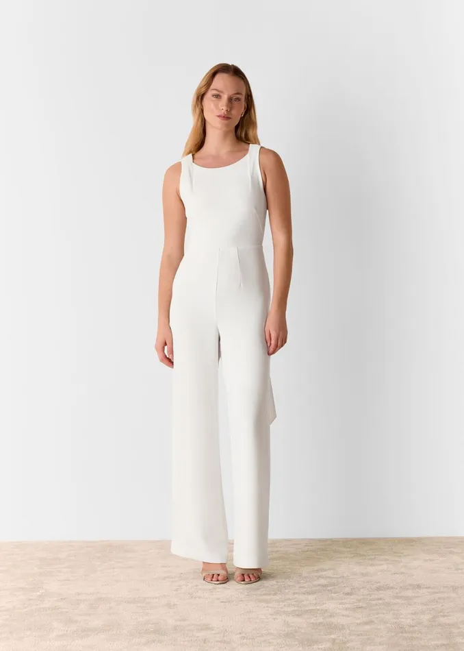 Women Jumpsuits Whistles Ivory Tie Back Bridal Jumpsuit