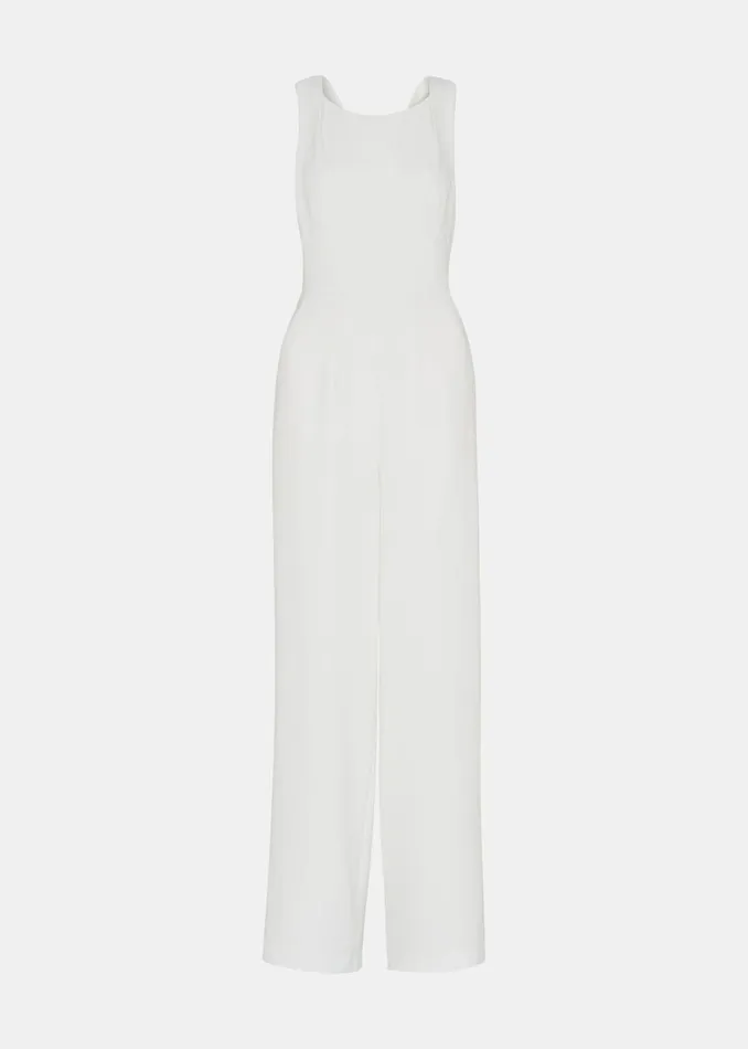 Women Jumpsuits Whistles Ivory Tie Back Bridal Jumpsuit