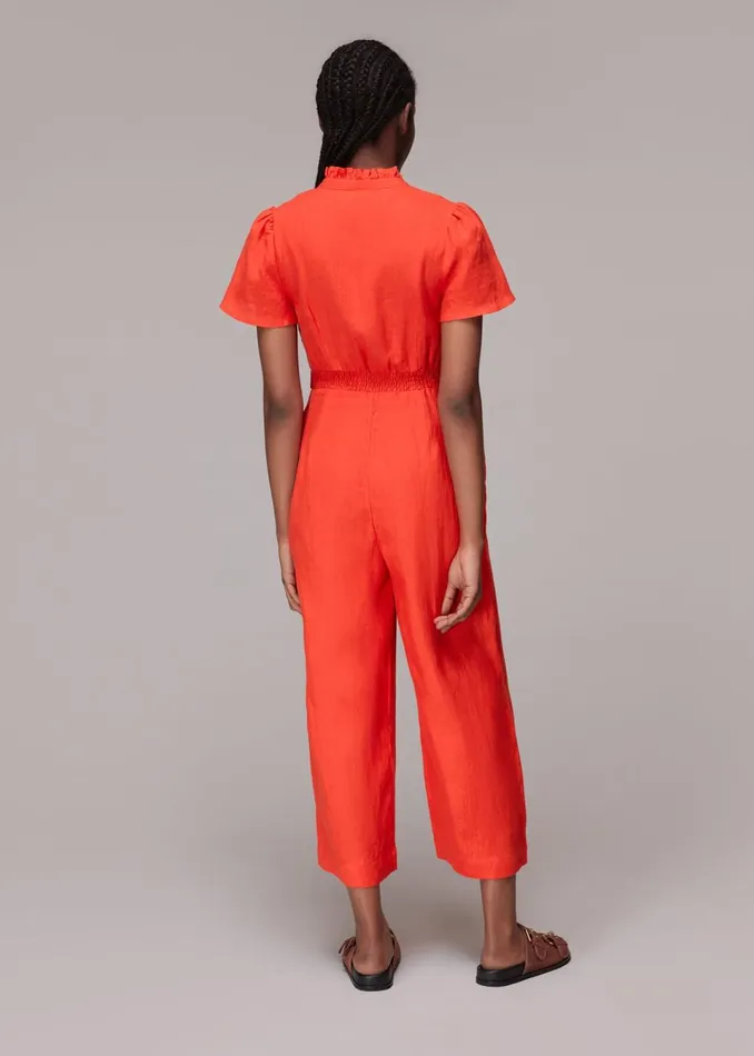 Women Jumpsuits Whistles Red Emmie Linen Jumpsuit