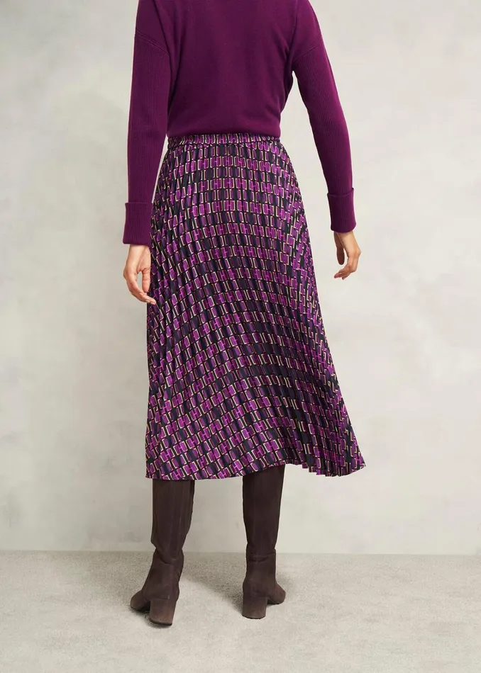 Women Kayla Pleated Skirt Purple Multi Hobbs Skirts