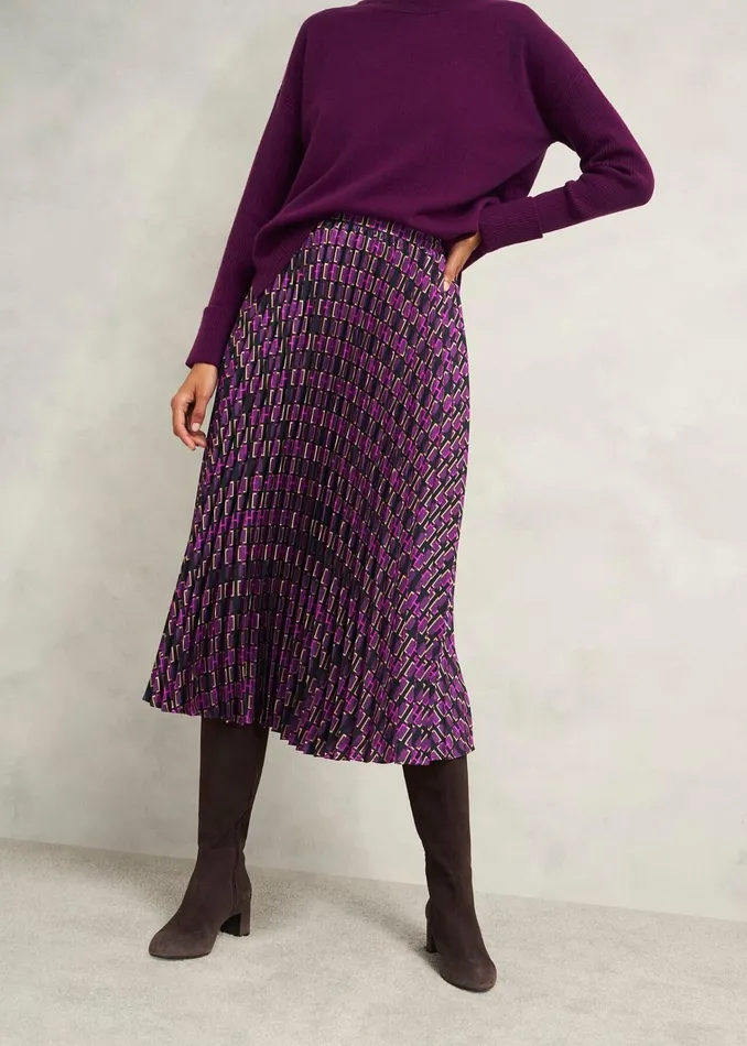 Women Kayla Pleated Skirt Purple Multi Hobbs Skirts