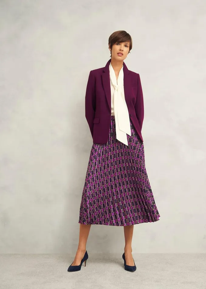 Women Kayla Pleated Skirt Purple Multi Hobbs Skirts