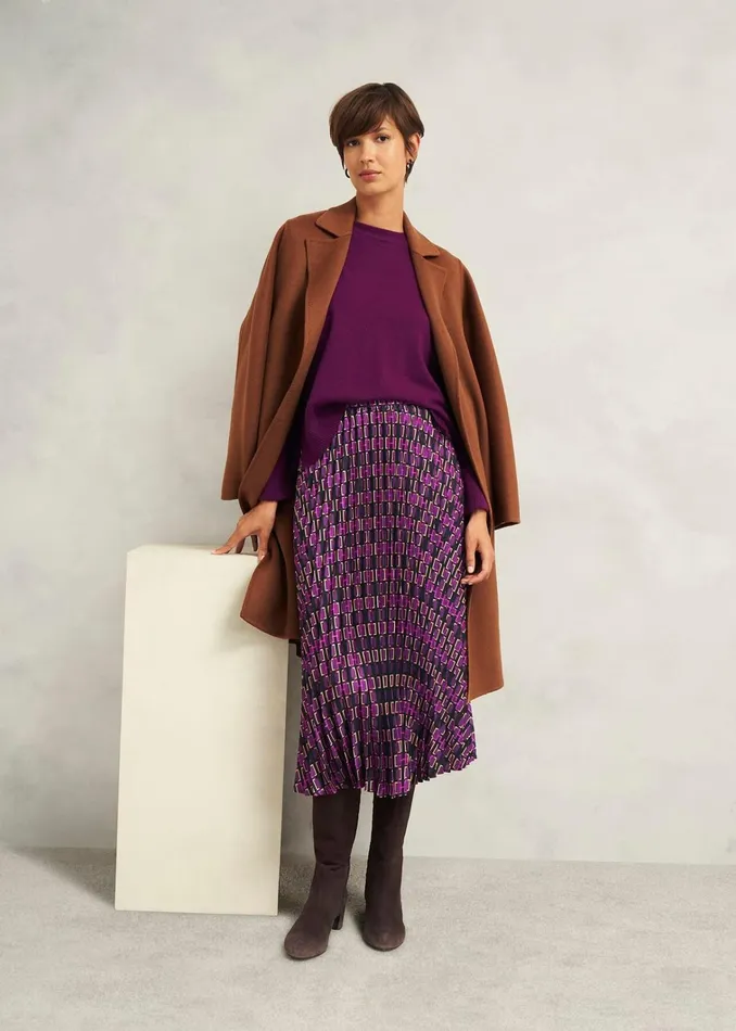 Women Kayla Pleated Skirt Purple Multi Hobbs Skirts