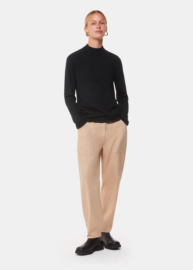 Women Knitwear and Cashmere Whistles Black Mira Funnel Neck Knit